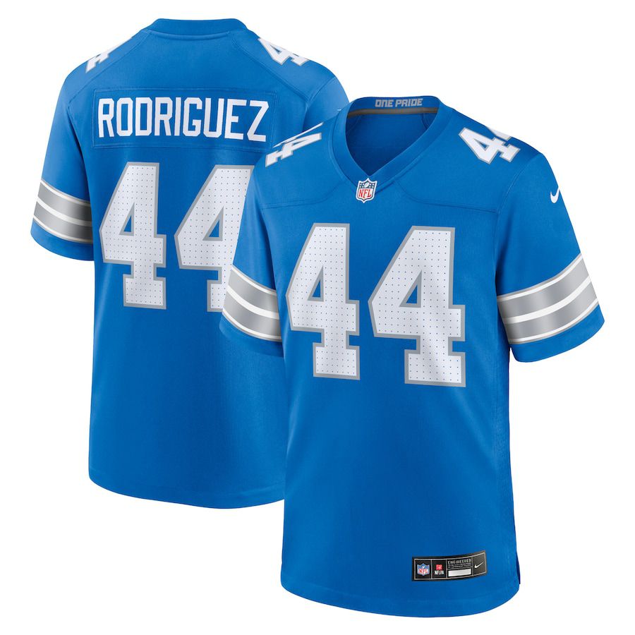 Men Detroit Lions #44 Malcolm Rodriguez Nike Blue Game NFL Jersey